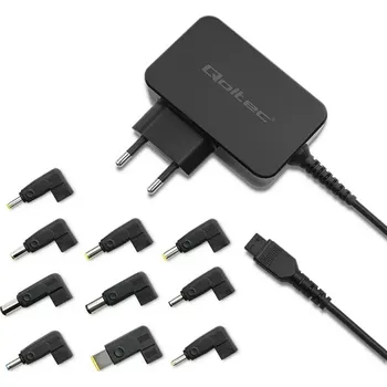 Univerzální síťový napájecí adaptér 65 W s 10 koncovkami Qoltec