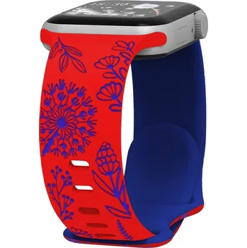 Příslušenství k chytrým hodinkám Řemínek gravírované pampelišky pro Apple Watch 42/44/45/46/49mm Barva: Červeno-modrá