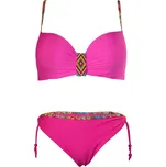 Donna - zářivé plavky s korálky S945 M zářivě růžová