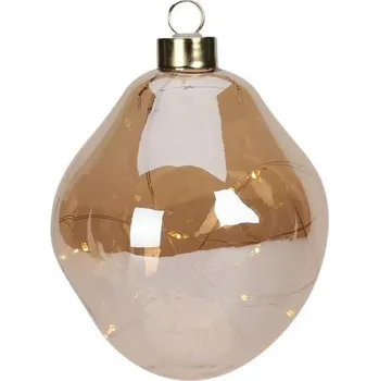Vánoční ozdoba Vánoční LED ozdoba Organic ball zlatá, 10 cm