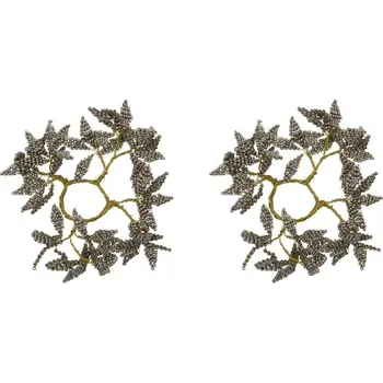 Papírový ubrousek House Doctor, Kroužky na ubrousky Pearl šedě-zlaté 2 ks - Formadore