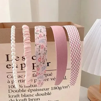 Čelenka Dámské čelenky látkové | vlasové doplňky, čelenky 5 ks - růžový