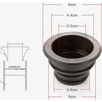 Těsnící kroužek na pračku a dřez | Spoj odtokové hadice - Černá