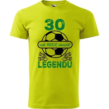 Pánské oblečení DOBRÝ TRIKO Pánské tričko s potiskem Legenda fotbal 30 Velikost: S, Barva: Limetková