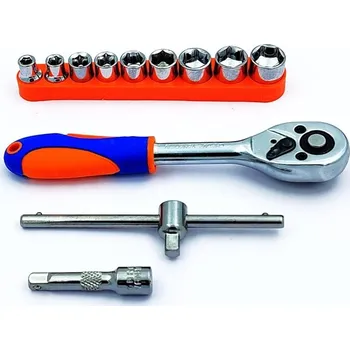 Sada nářadí Leventi Sada ráčnových nástrčných klíčů s 9 ks sady šestihranných nástrčných klíčů