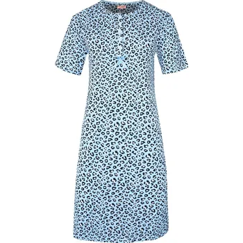 Dámská noční košile Katarina dámská noční košile leopardí vzor 6529 XXL světle modrá