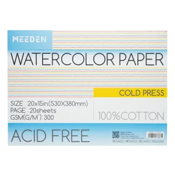 Blok Akvarelový blok Meeden 100% bavlna 38x53cm Cold Pressed (Akvarelový blok Meeden 100% bavlna 38x53cm Cold Pressed)