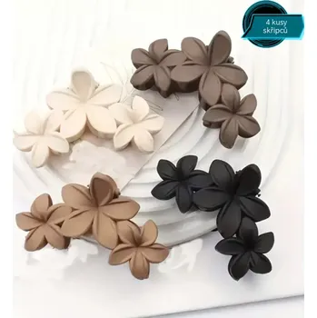 Sada 4 květinových skřipců 10 cm (Vlasové doplňky )