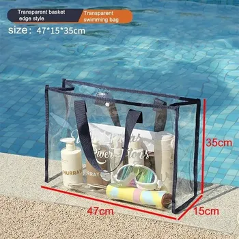 Cestovní taška Průhledná voděodolná cestovní taška | kosmetická taška, plážová taška - 1ks modrá