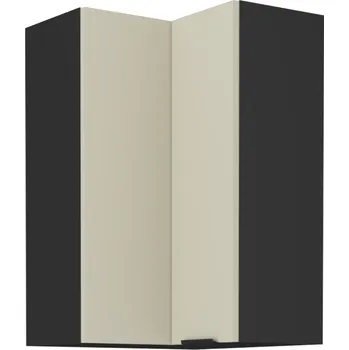 Nábytek Horní rohová skříňka, cashmere / černá, ARAKA 60x60 GN-90 2F