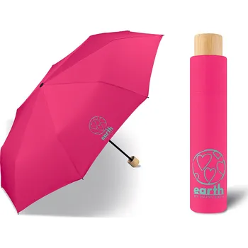 Deštník Earth Super Mini fuchsia pink dámský skládací EKO deštník Barva: Růžová