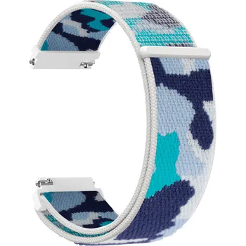 Příslušenství k chytrým hodinkám Nylonový řemínek kamufláž 20mm Barevná varianta: Modrá Kamufláž