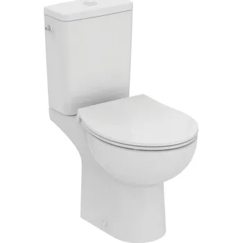 Klozet Ideal Standard WC kombi se sedátkem Tirso, 79 × 36,5 × 62 cm, bez splachovacího kruhu W007201