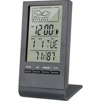 Hodiny Led digitální hodiny s teploměrem a vlhkoměrem | Multifunkční hodiny - Černá