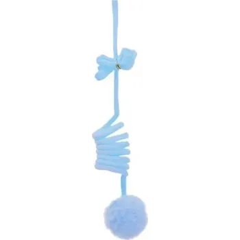 Hračka pro kočku Interaktivní plyšová hračka pro kočky s pružinou a zvonkem | Hračky pro zvířátka - modrý