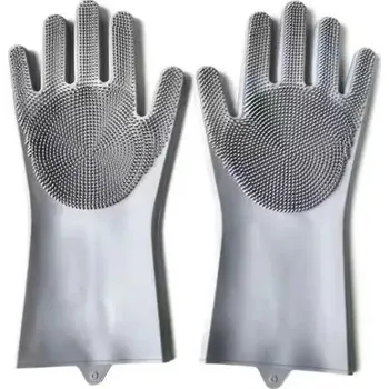 Kartáč pro zvířata Silikonové rukavice na vyčesávání psů a koček | speciální kartáč na chlupy domácích mazlíčků - Šedá