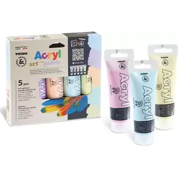 Speciální výtvarná barva Sada akrylových barev Primo pastel 5 x 75 ml