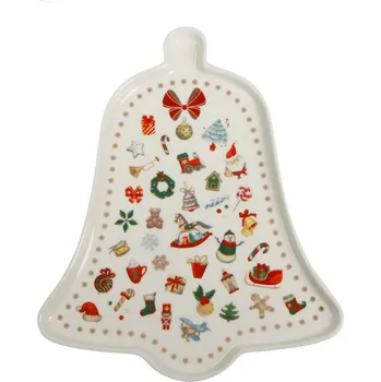 Tác ve tvaru zvonu 21 cm CHICCHI E BALOCCHI BRANDANI (barva - porcelán, bílá/červená, barevná)