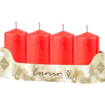 Svíčka Emocio Válec 4ks 50x100mm červené, svíčky 4x145 gram 590 gram