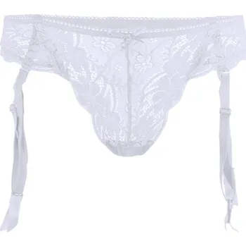 Kalhotky Shakira tanga s podvazky S bílá