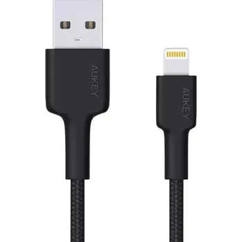 Datový kabel Aukey lightning – usb-a kabel 2 m s nylonovým opletem a certifikací mfi