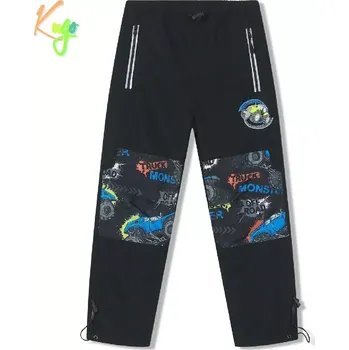 Dětské zateplené šusťákové kalhoty Kugo BU615 černé / černý zip (Dětské zimní kalhoty zateplené flísem)