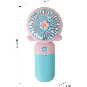 Domácí ventilátor Malý přenosný ventilátor na USB | kapesní větrák, mini ventilátor - 1ks růžové