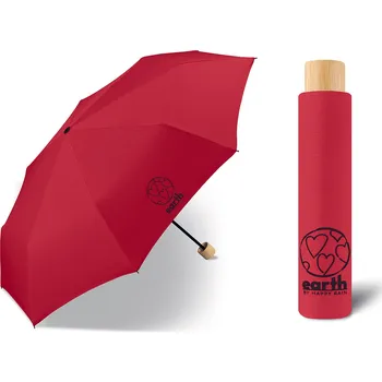 Deštník Earth Super Mini Chili red dámský skládací EKO deštník Barva: Červená