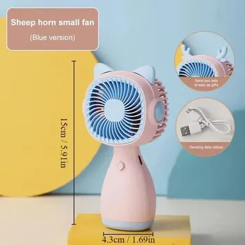 Domácí ventilátor **Malý přenosný větrák | ventilátor, chladící větrák - 1ks růžové