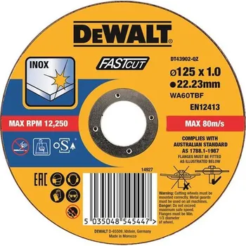 Řezný kotouč DEWALT Kotouč řezný na kov a nerez 125x1,0 DT43902 DT43902