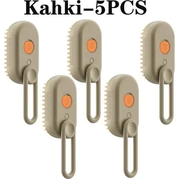 Kartáč pro zvířata Elektrický kartáč pro psy a kočky s masážní funkcí | Chovatelské potřeby - Kahki-5PCS