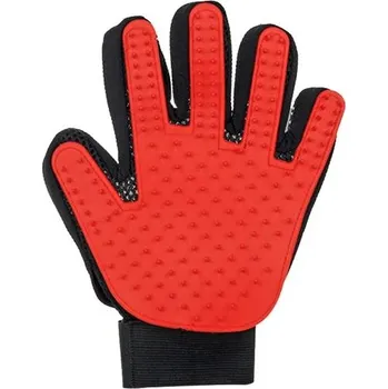 Kartáč pro zvířata Rukavice na vyčesávání srsti pro kočky a psy | speciální kartáč na chlupy domácích mazlíčků - červená vlevo