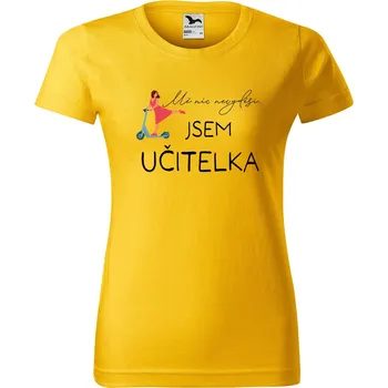 Dámské tričko DOBRÝ TRIKO Dámské tričko s potiskem Učitelka koloběžka Barva: Žlutá, Velikost: S