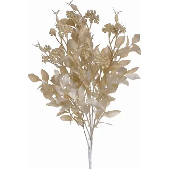 umělá květina Umělý ruscus s bobulemi - světlá hnědá