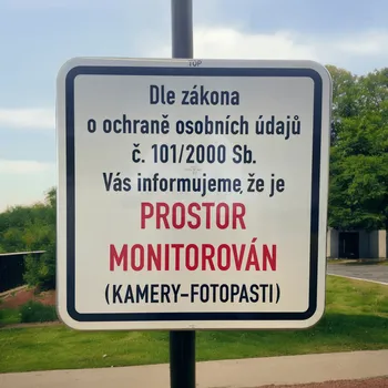 Informační tabulka PROFIBA Informativní značka "Dle zákona...PROSTOR MONITOROVÁN"