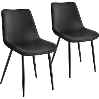 Jídelní set TecTake GmbH 404923 sada židlí monroe v sametovém vzhledu - černá,sada 2 kusů