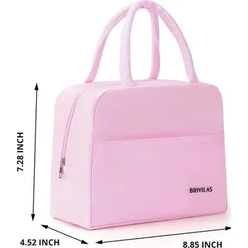 Izolační taška na jídlo do práce | obědová taška, termo taška - 1ks růžová