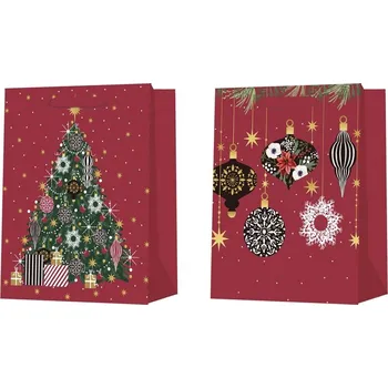 Dárková taška Taška dárková 180x230mm ván. stromeček a ozdoby mix , barevná