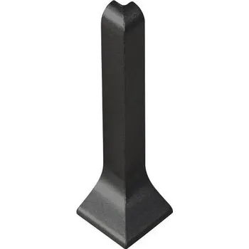 soklová lišta NOVÁK Vnější roh pro lištu 60mm lakovaná černá matná, 2ks AASE 60-ZR-A/RAL9005M