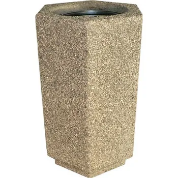 Venkovní odpadkový koš PROFIBA Betonový koš šestihranný + Zn vložka