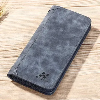 Pánská kožená retro peněženka | luxusní peněženka - modrý