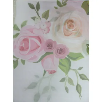 Voál bílý s květinami na metráž, šířka 160 cm