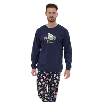 Pánské pyžamo Pánské dlouhé pyžamo Cornette 115/256 Home XXL Modrá