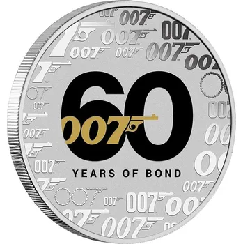 Perth Mint James Bond 007 stříbrná mince 1oz 2022 60 Years of Bond Coloured