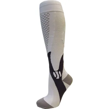 Rulyt® Kompresní sportovní ponožky CHECKER, bílé Bota velikost: S