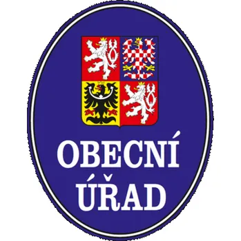 Informační tabulka PROFIBA Smaltovaná cedule OBECNÍ ÚŘAD se státním znakem (modrá/bílá)