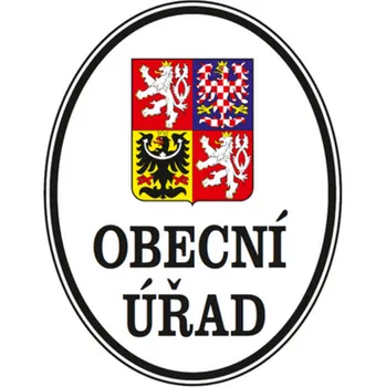 Informační tabulka PROFIBA Smaltovaná cedule OBECNÍ ÚŘAD se státním znakem (bílá/černá)