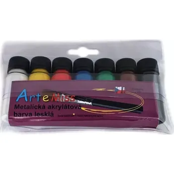 Speciální výtvarná barva Sada metalických akrylových barev Artemiss 7 x 12g