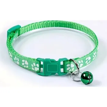 Obojek pro kočky s barevným vzorem a zvonečkem | obojky pro domácí mazlíčky - smaragdová zeleň