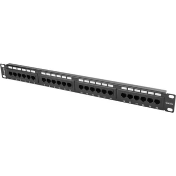 Patch panel Patch panel 24 portů 1U Cat 5e černý